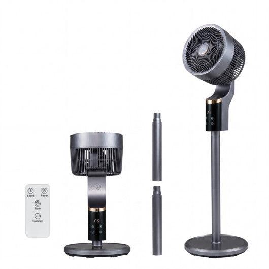 Compact Oscillating Standing Fan with 70° Oscillation and 90° Tilt for Home Office-Gray