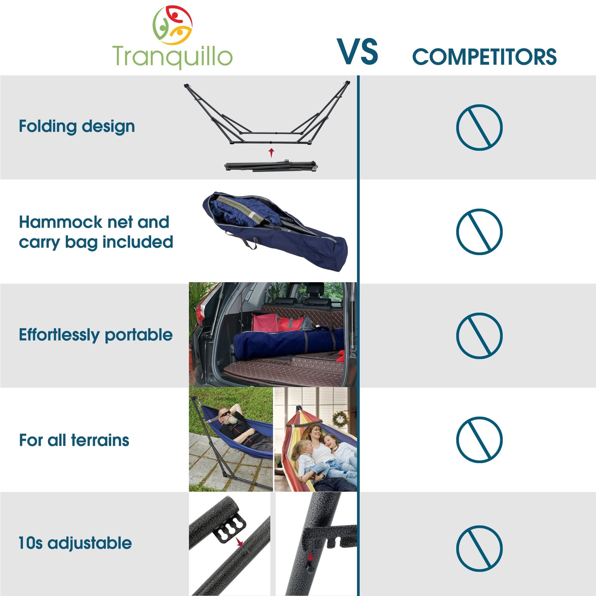 Tranquillo Original Collapsible Hammock with Stand