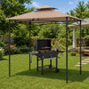 Complete BBQ Station with 8x5 FT Waterproof Grill Gazebo and Outdoor Charcoal Grill