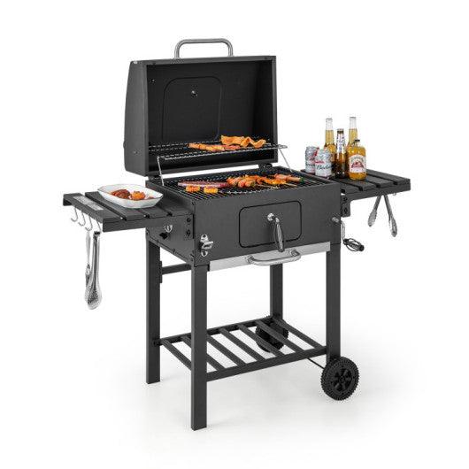 Complete BBQ Station with 8x5 FT Waterproof Grill Gazebo and Outdoor Charcoal Grill