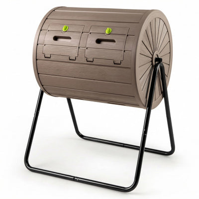 Compost Tumbler 37.5 Gallon Large Outdoor Compost Bin-Coffee