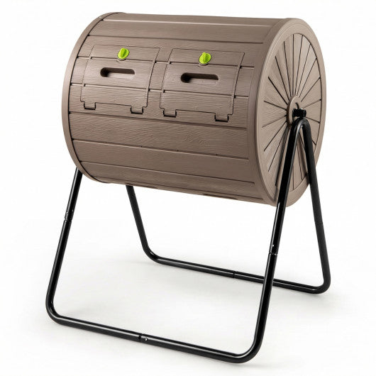 Compost Tumbler 37.5 Gallon Large Outdoor Compost Bin-Coffee
