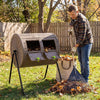 Compost Tumbler 37.5 Gallon Large Outdoor Compost Bin-Coffee