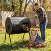 Compost Tumbler 37.5 Gallon Large Outdoor Compost Bin-Black