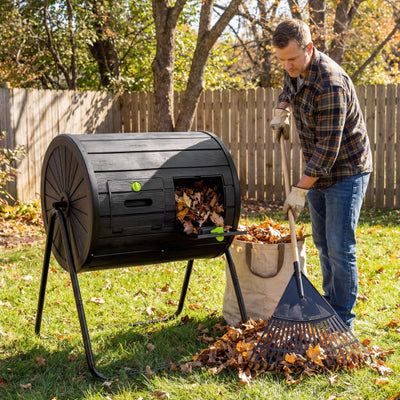 Compost Tumbler 37.5 Gallon Large Outdoor Compost Bin-Black