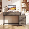 Computer Desk with 5 Drawers and Printer Stand for Bedroom and Small Spaces-Oak