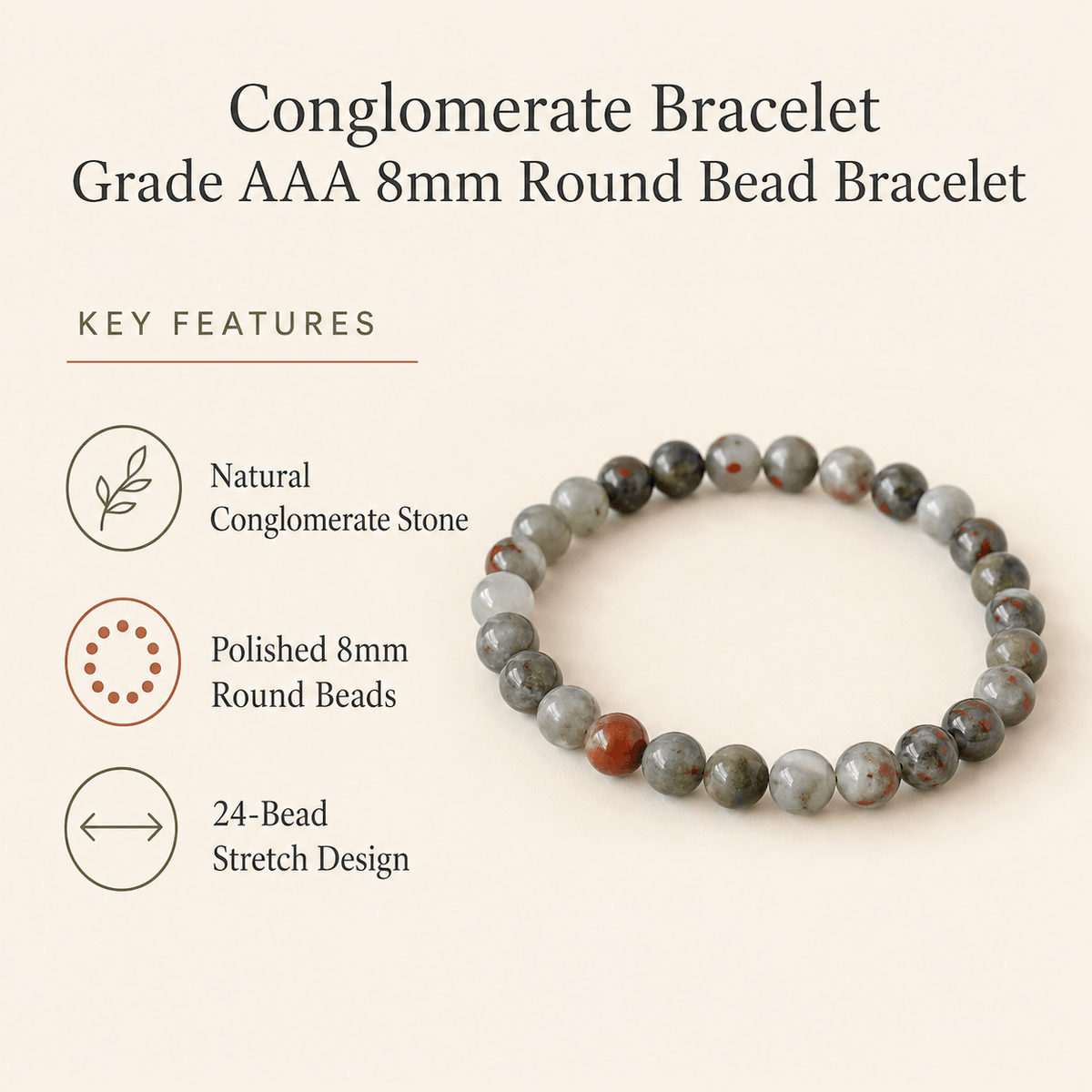 Conglomerate Bracelet ( Anger and Depression & Negativity)