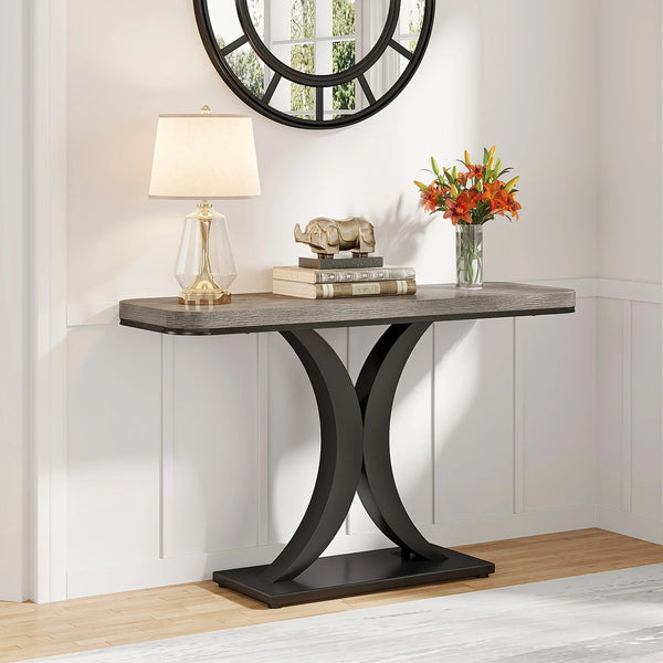 Console Table - Geometric Gray 40 Inch