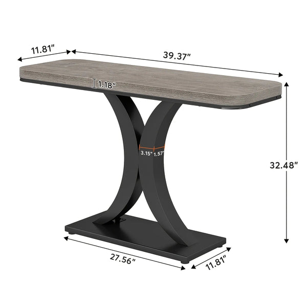 Console Table - Geometric Gray 40 Inch