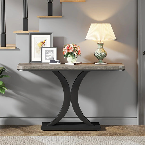 Console Table - Geometric Gray 40 Inch