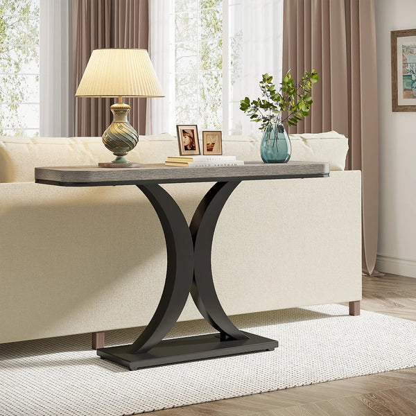 Console Table - Geometric Gray 40 Inch
