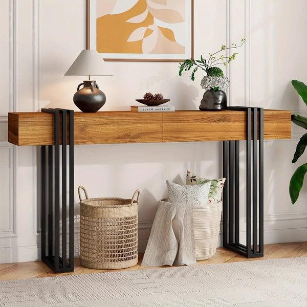 Console Table - Industrial Metal Narrow