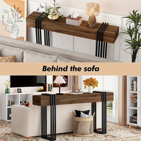 Console Table - Industrial Metal Narrow