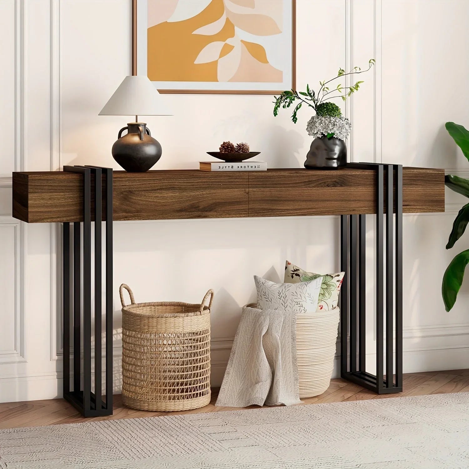 Console Table - Industrial Metal Narrow