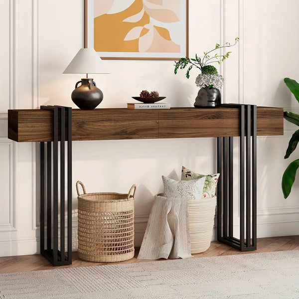 Console Table - Industrial Metal Narrow