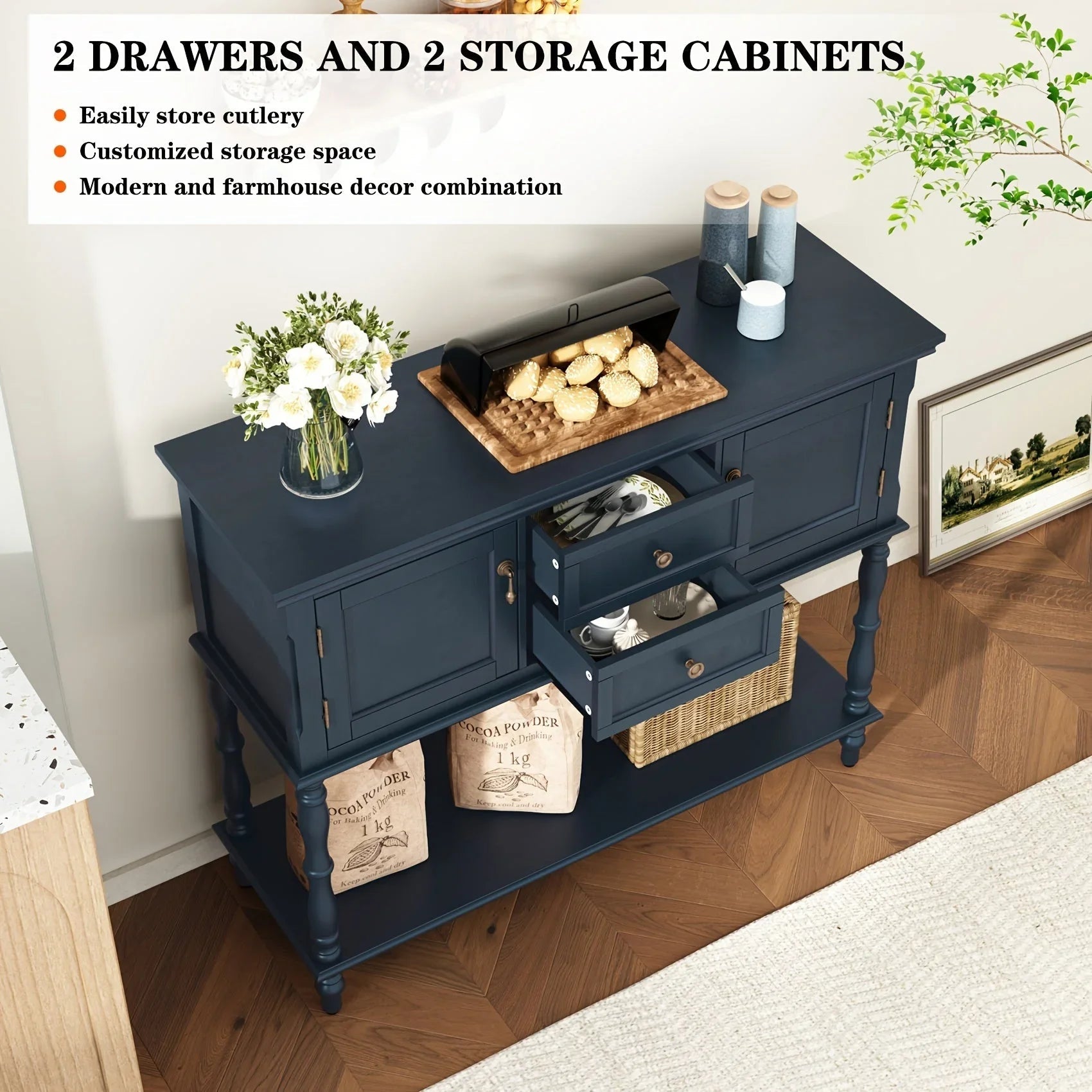 Console Table - Storage Wood