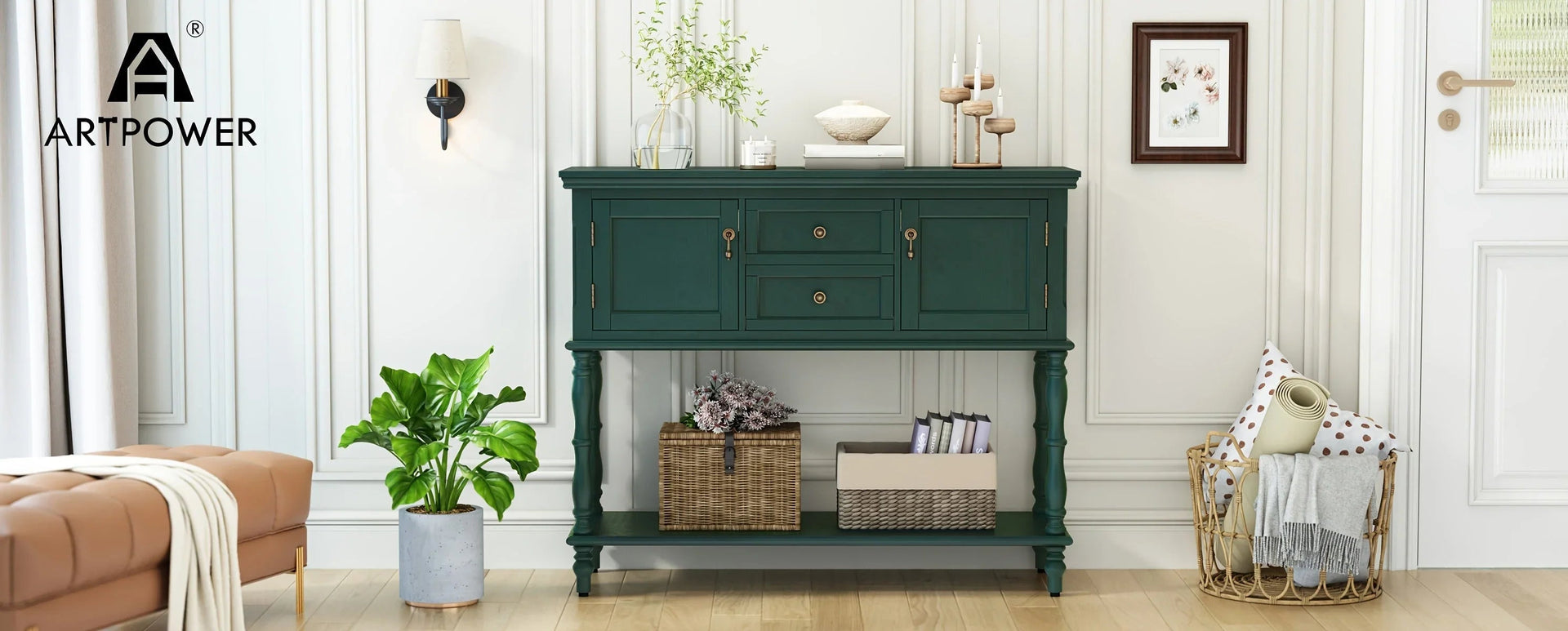 Console Table - Storage Wood