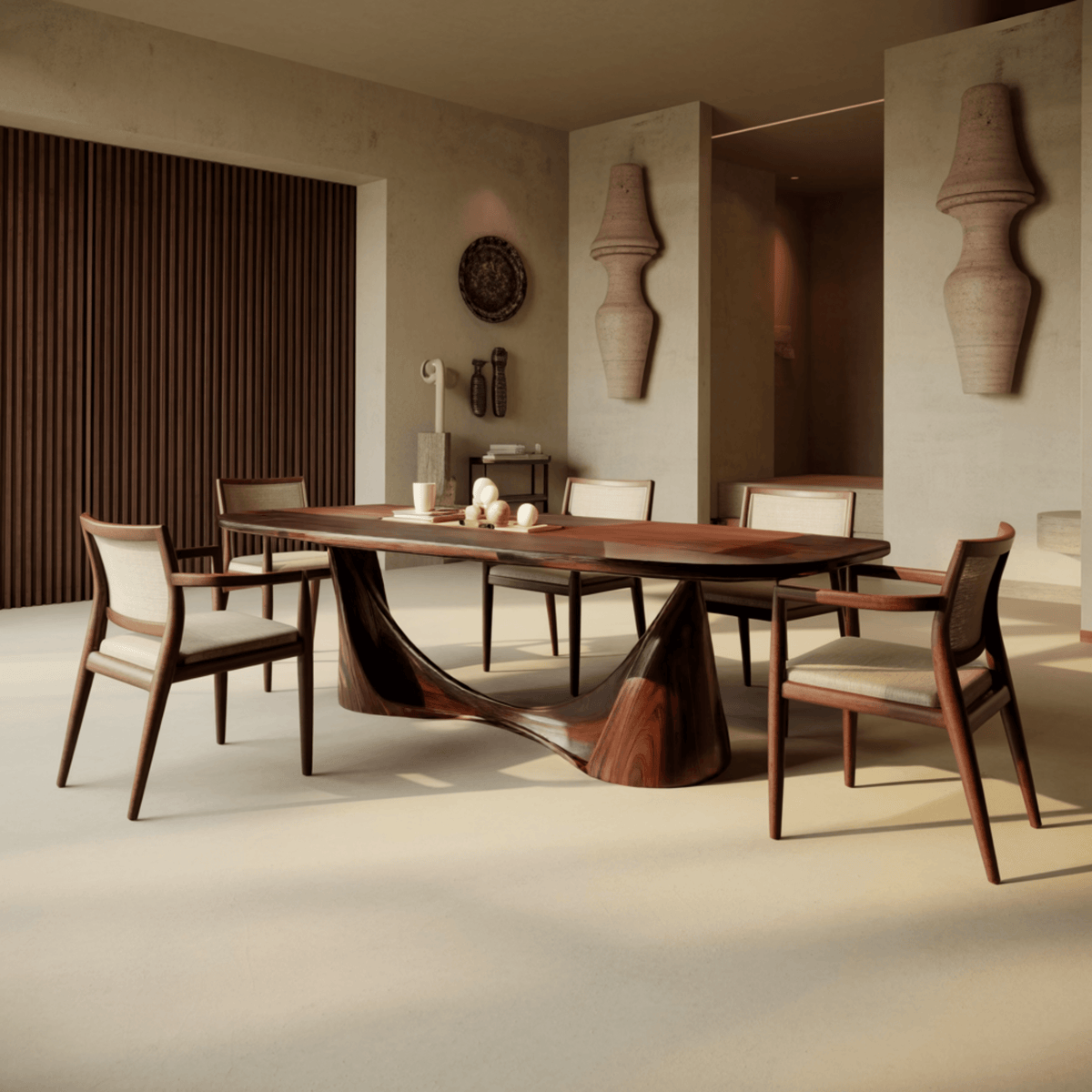 Contemporary Organic Solid Wood Dining Table