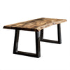 Contemporary Rustic Live Edge Solid Wood Dining Table - Natural Oak