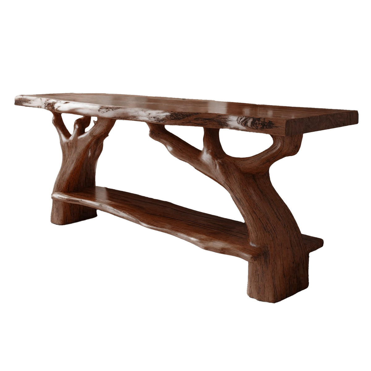 Contemporary Rustic Solid Wood Freestanding Bathroom Vanity with Shelves