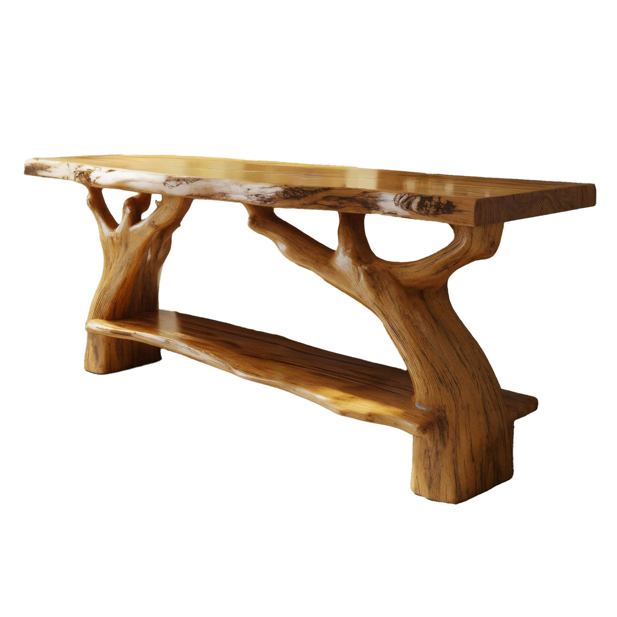 Contemporary Rustic Solid Wood Freestanding Bathroom Vanity with Shelves