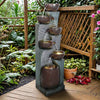 Resin 6 Tier Outdoor Water Fountain Pottery Bowls 53 in