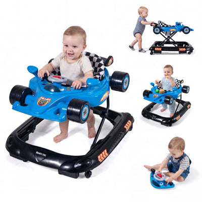 Convertible Baby Walker with 3 Adjustable Height Settings-Blue