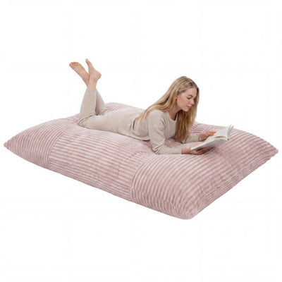 Convertible Bean Bag Floor Sofa with Machine-washable Corduroy Cover-Pink