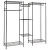 Convertible Clothes Organizer with L-shape and Horizontal Installation-Black