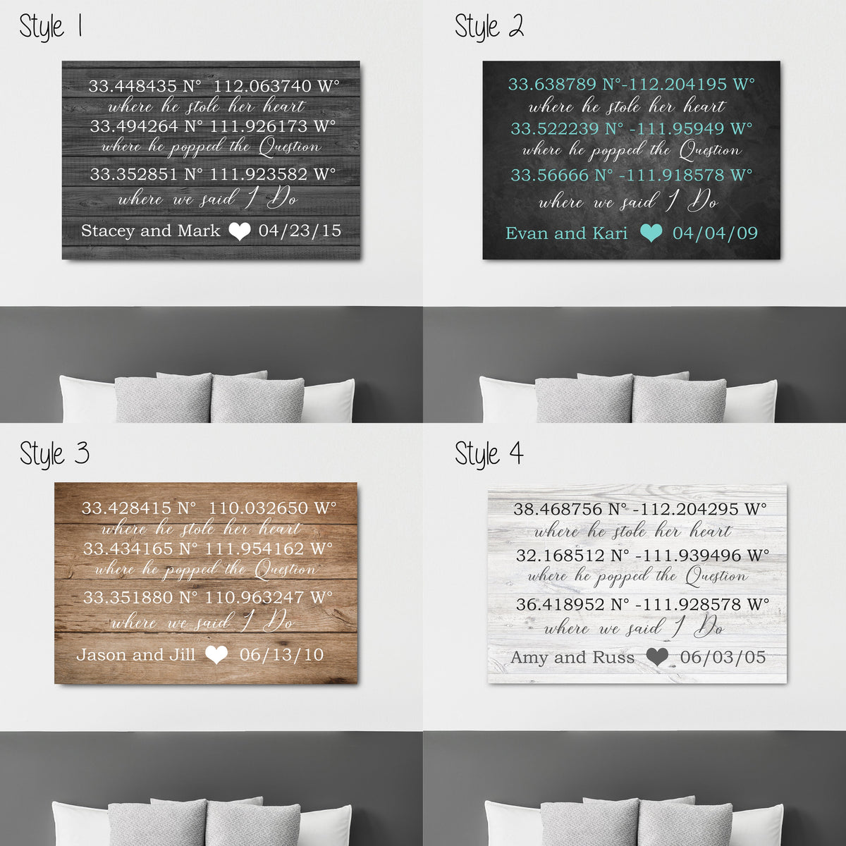 GPS Coordinates Sign - Important Dates Canvas