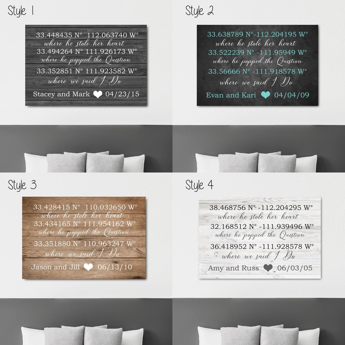 GPS Coordinates Sign - Important Family Dates Sign