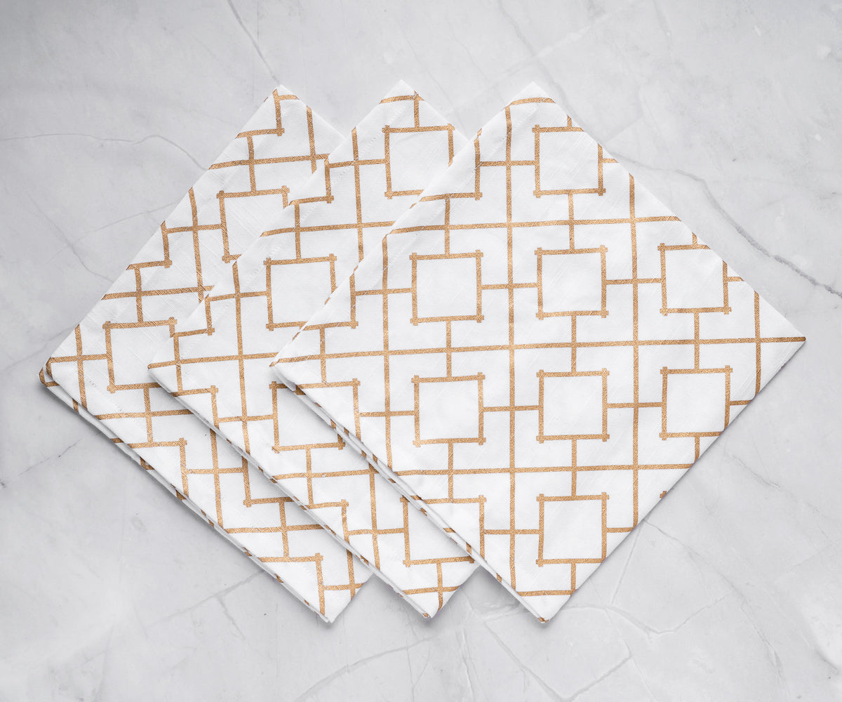 Custom Print Metallic Cotton Napkins - Customized Napkins