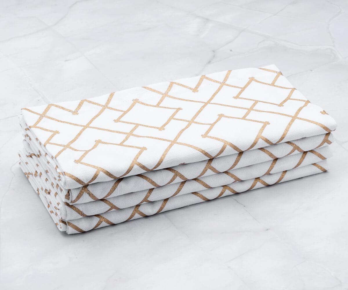 Printed Napkins - Metallic Gold Foil Napkins