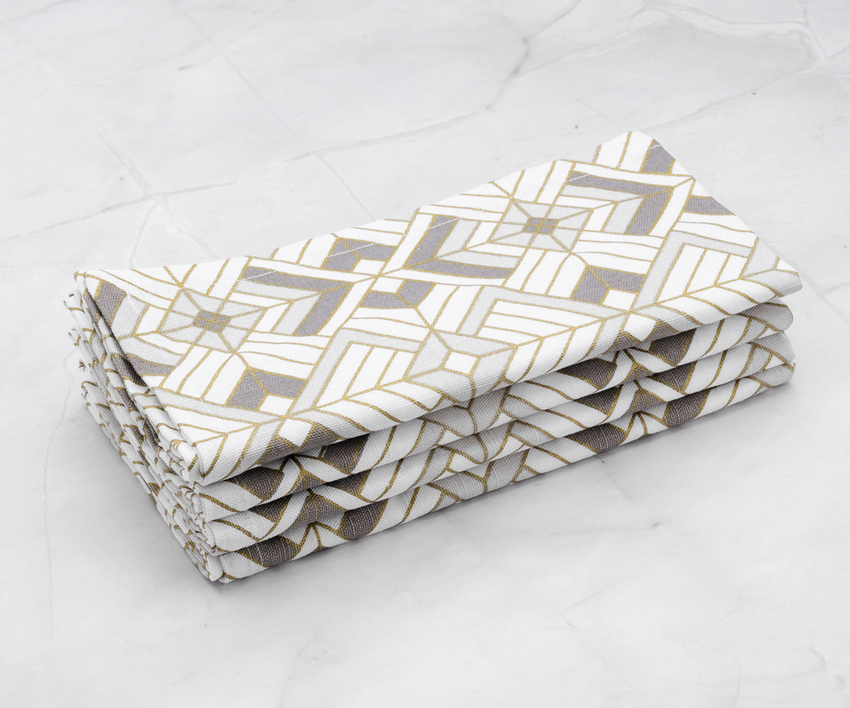 Custom Print Metallic Cotton Napkins - Customized Napkins