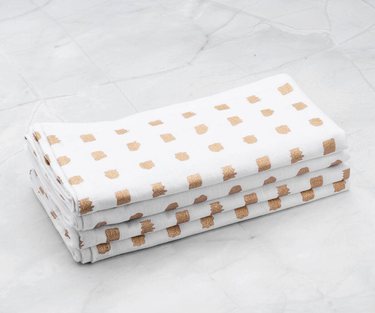 Printed Napkins - Metallic Gold Foil Napkins