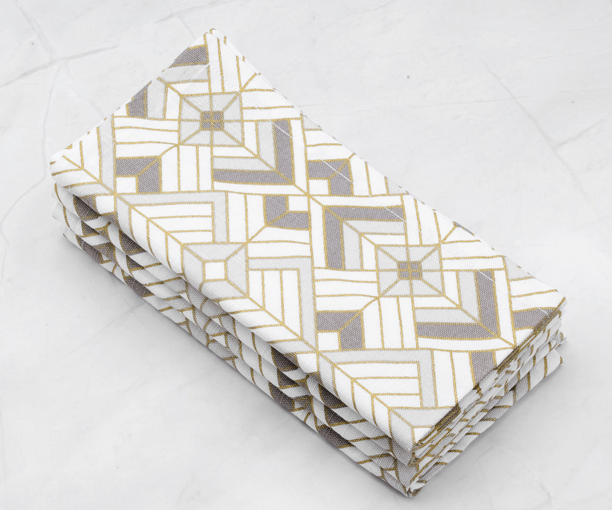 Custom Print Metallic Cotton Napkins - Customized Napkins