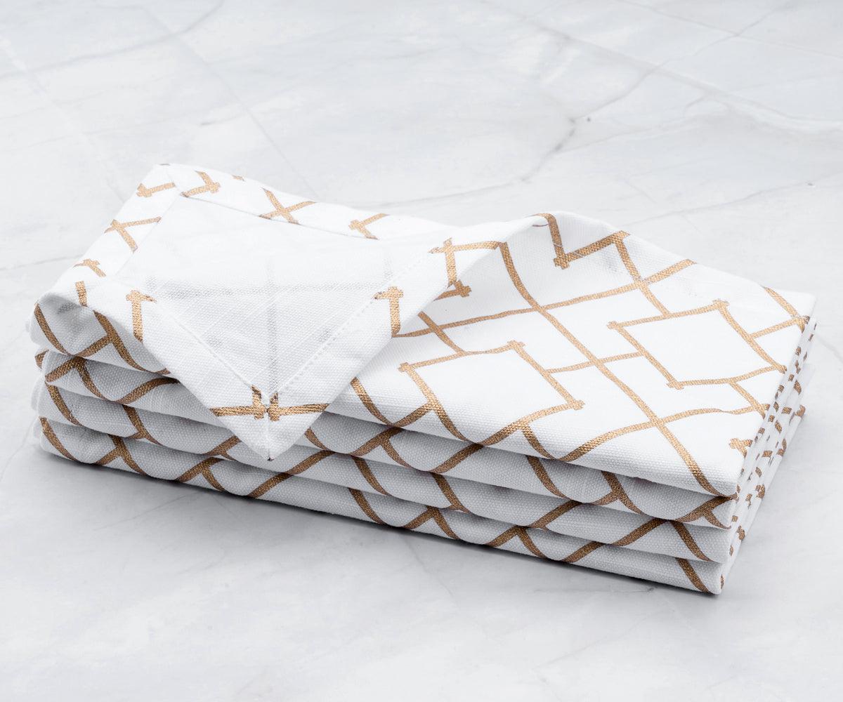 Custom Print Metallic Cotton Napkins - Customized Napkins