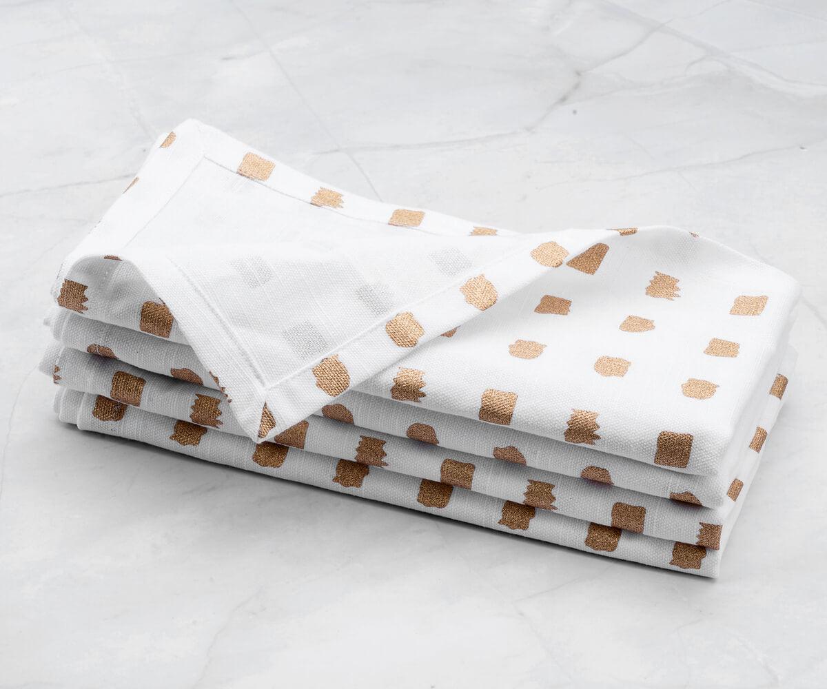 Printed Napkins - Metallic Gold Foil Napkins