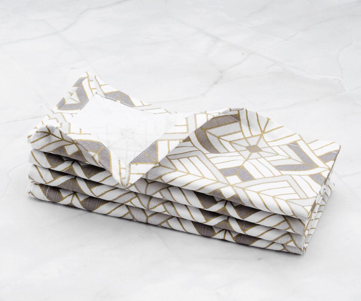 Printed Napkins - Metallic Gold Foil Napkins