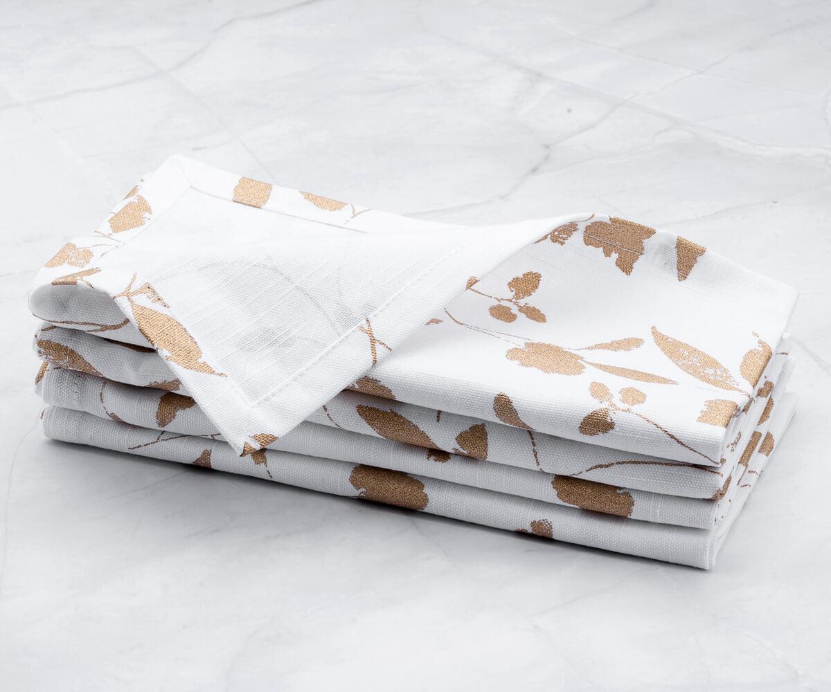 Printed Napkins - Metallic Gold Foil Napkins