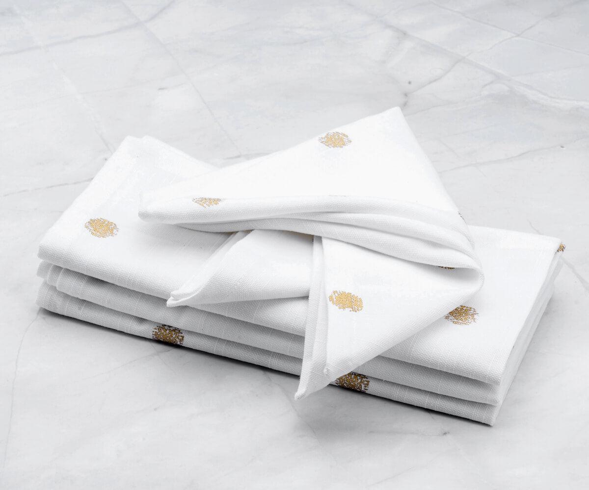 Printed Napkins - Metallic Gold Foil Napkins