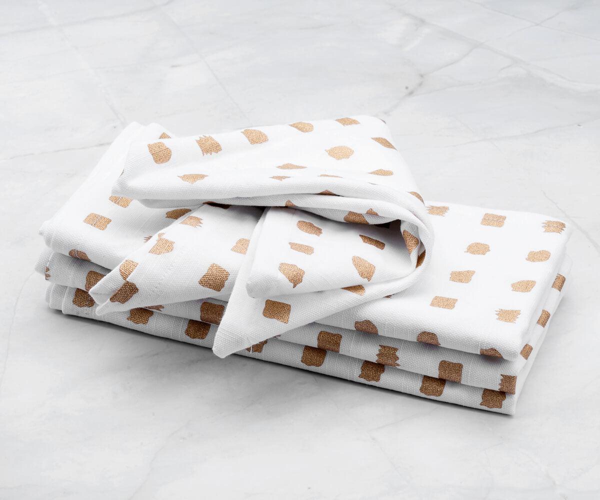 Printed Napkins - Metallic Gold Foil Napkins