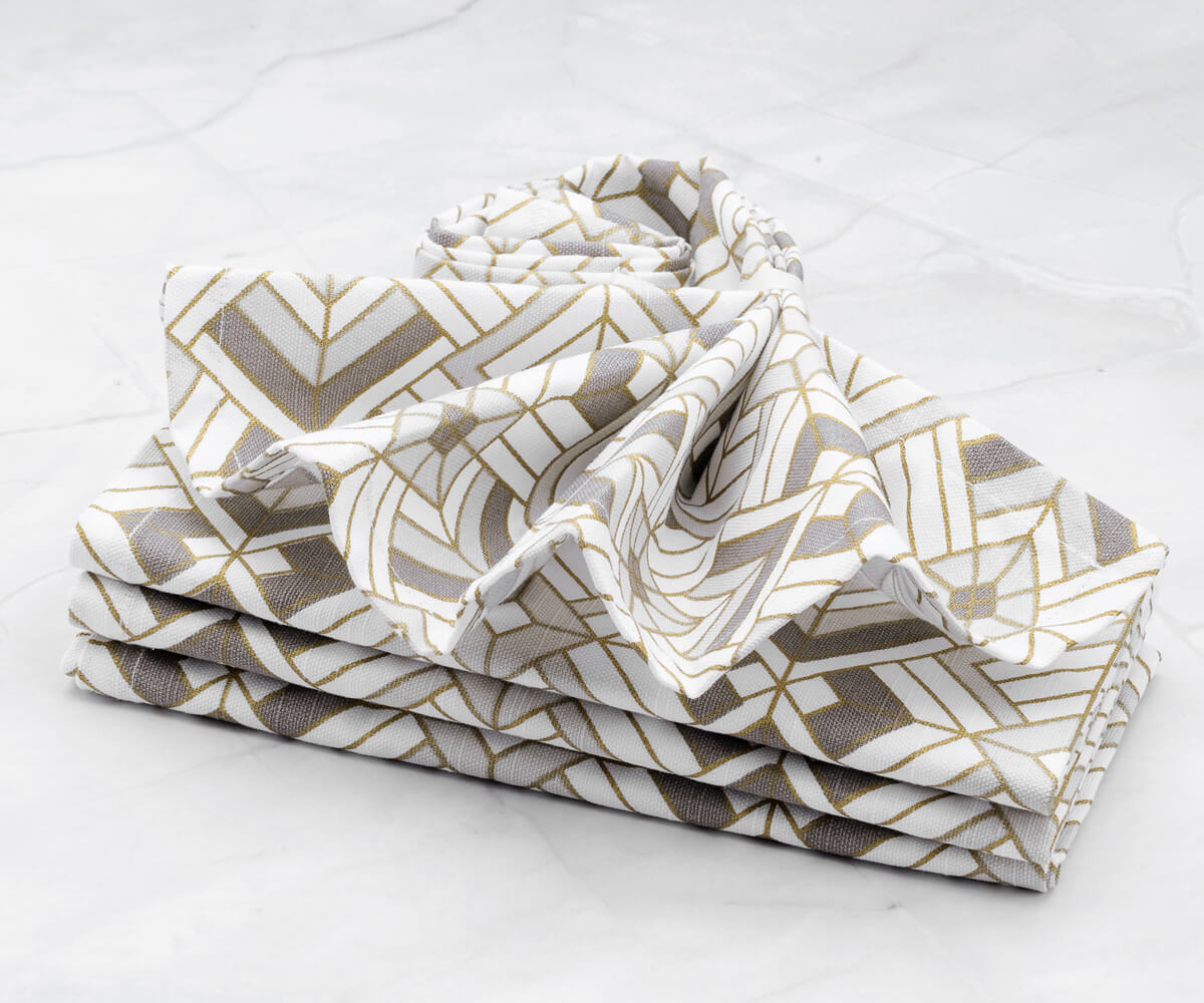 Printed Napkins - Metallic Gold Foil Napkins