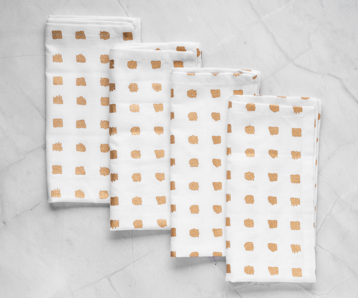 Custom Print Metallic Cotton Napkins - Customized Napkins