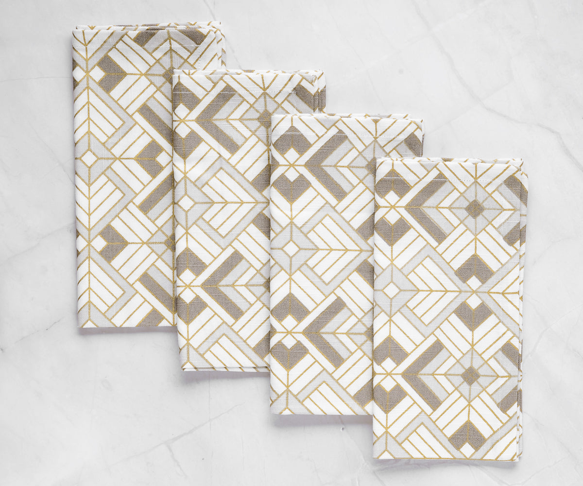 Custom Print Metallic Cotton Napkins - Customized Napkins