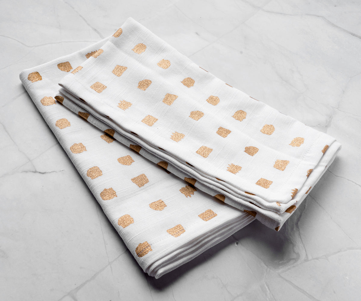Custom Print Metallic Cotton Napkins - Customized Napkins
