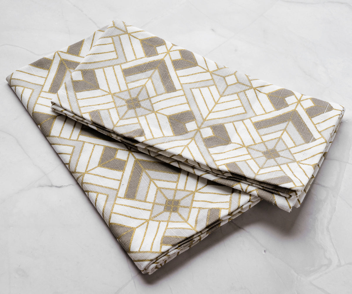 Custom Print Metallic Cotton Napkins - Customized Napkins