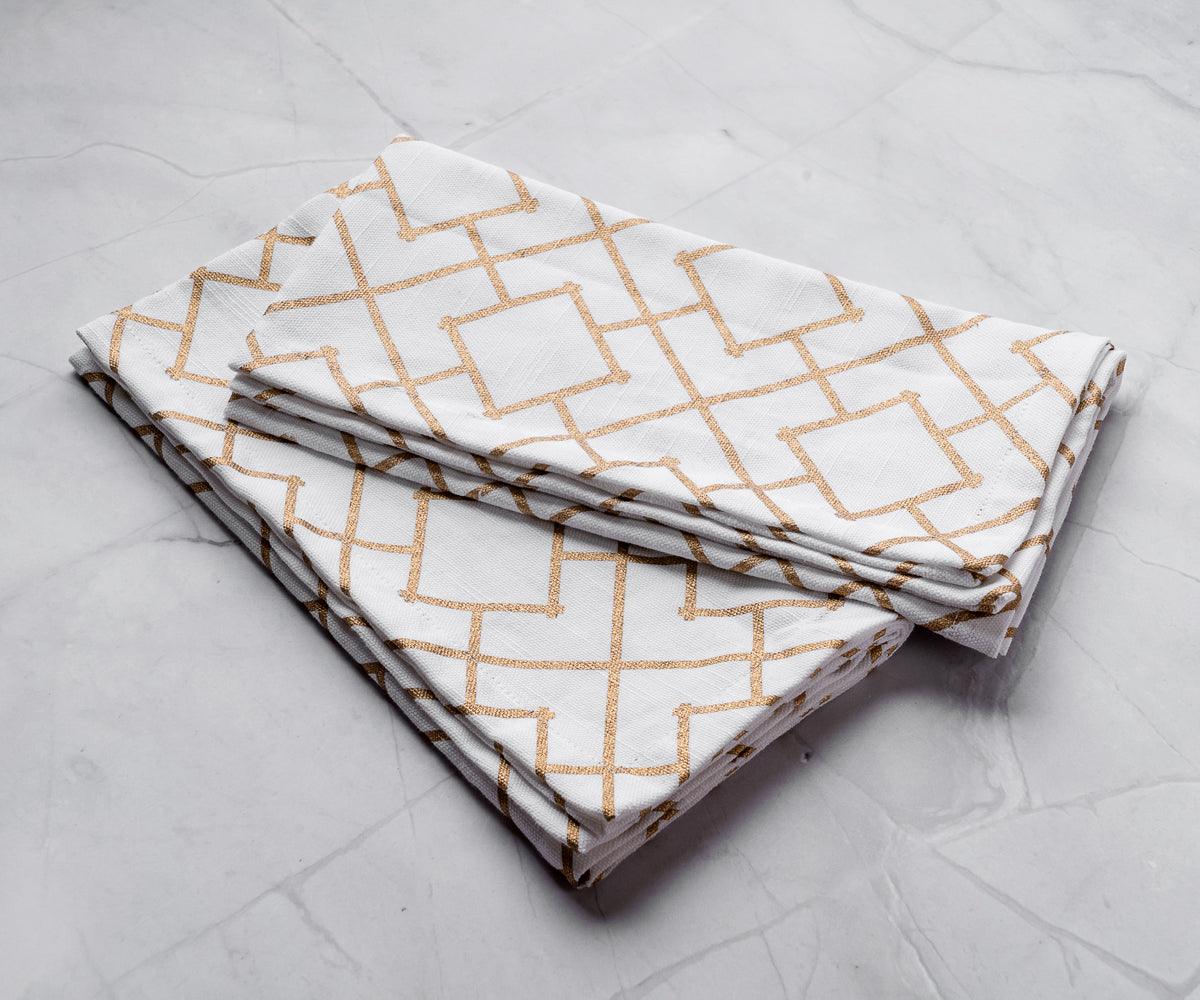 Printed Napkins - Metallic Gold Foil Napkins