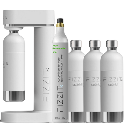 FIZZIT Hydration Set – Soda Maker + 1 CO₂ + 3 Bottles