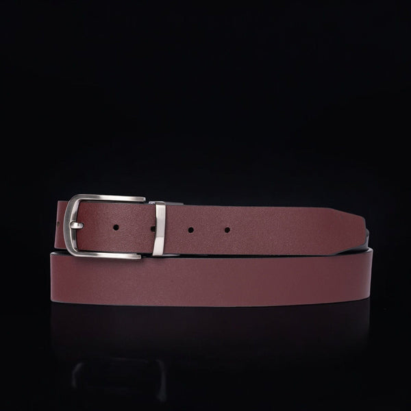 The Harvey Dent Belt - One Piece Reversible Black/Grey 100% Real Leather Belt NAB Leather